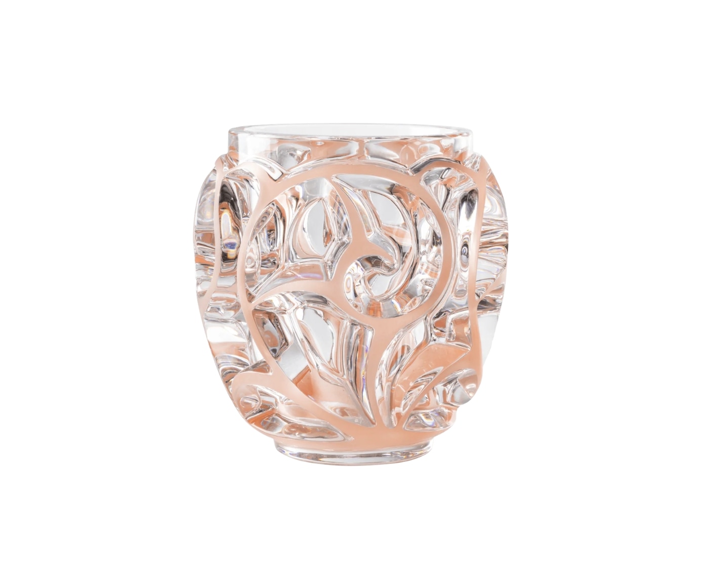 Lalique, Tourbillons vases, Vase, coral patina