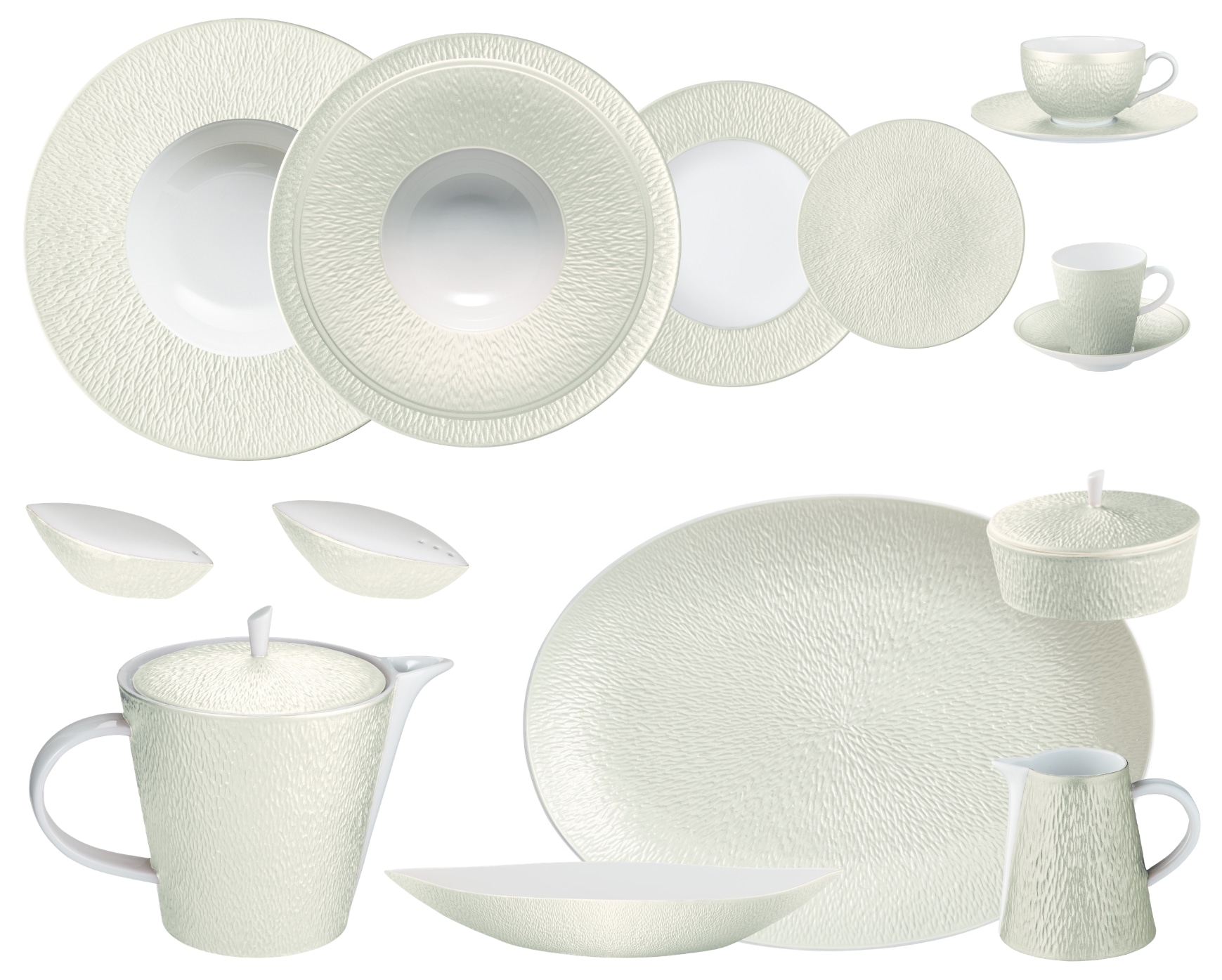 Raynaud, Minéral irisé Shell, Dinner set for 6 persons