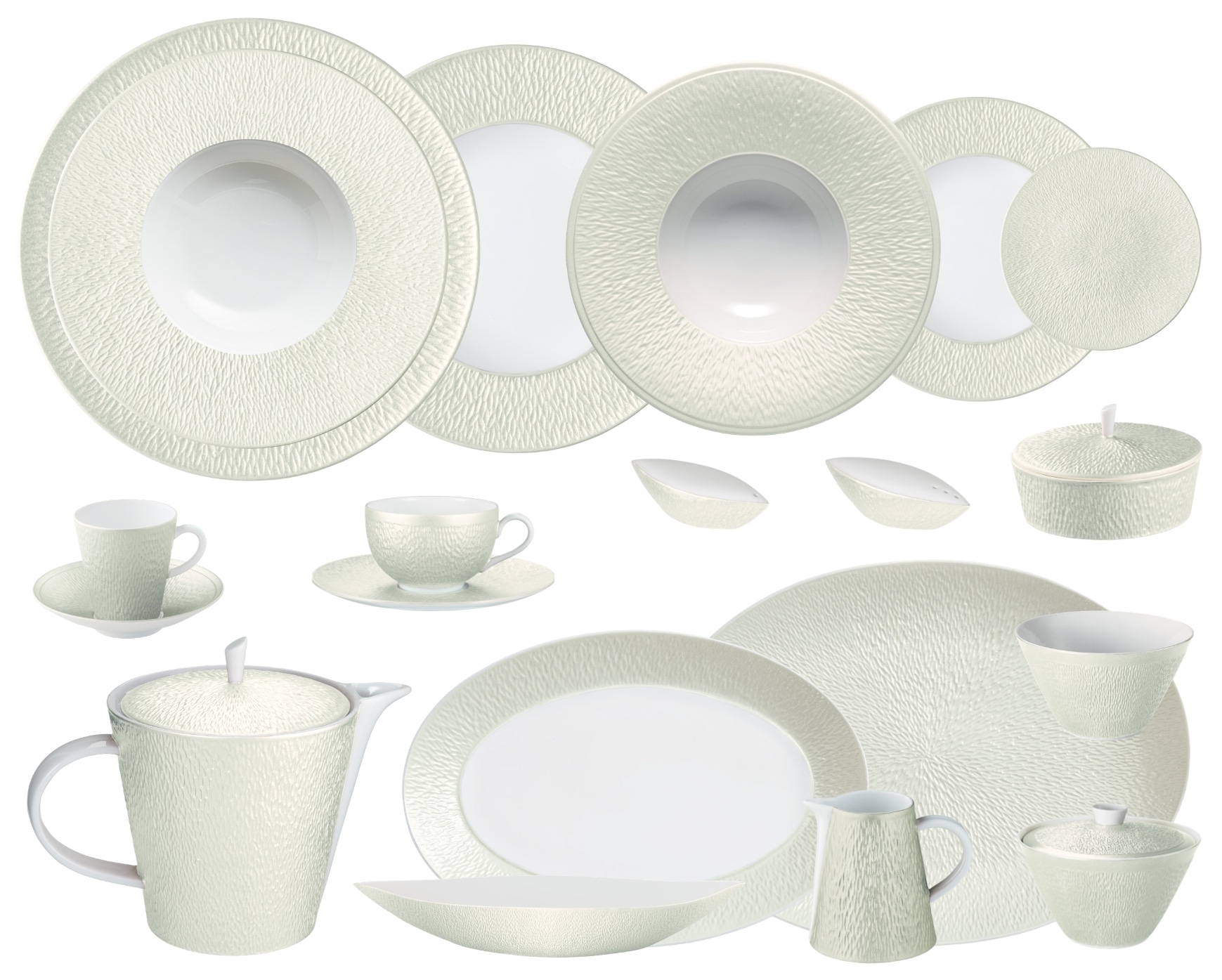Raynaud, Minéral irisé Shell, Grand dining set for 8 persons