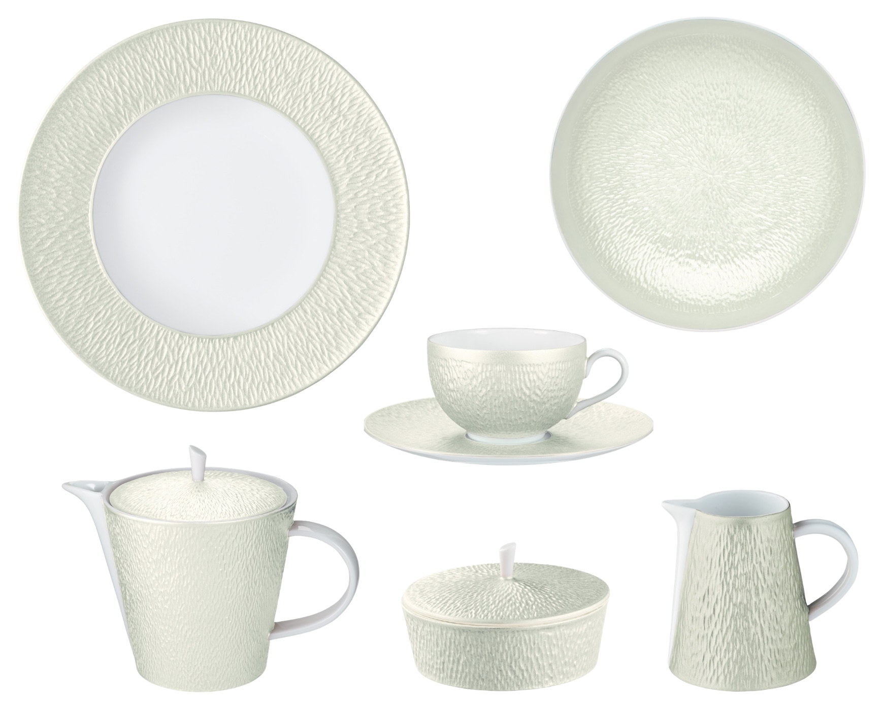 Raynaud, Minéral irisé Shell, Breakfast set for 6 persons