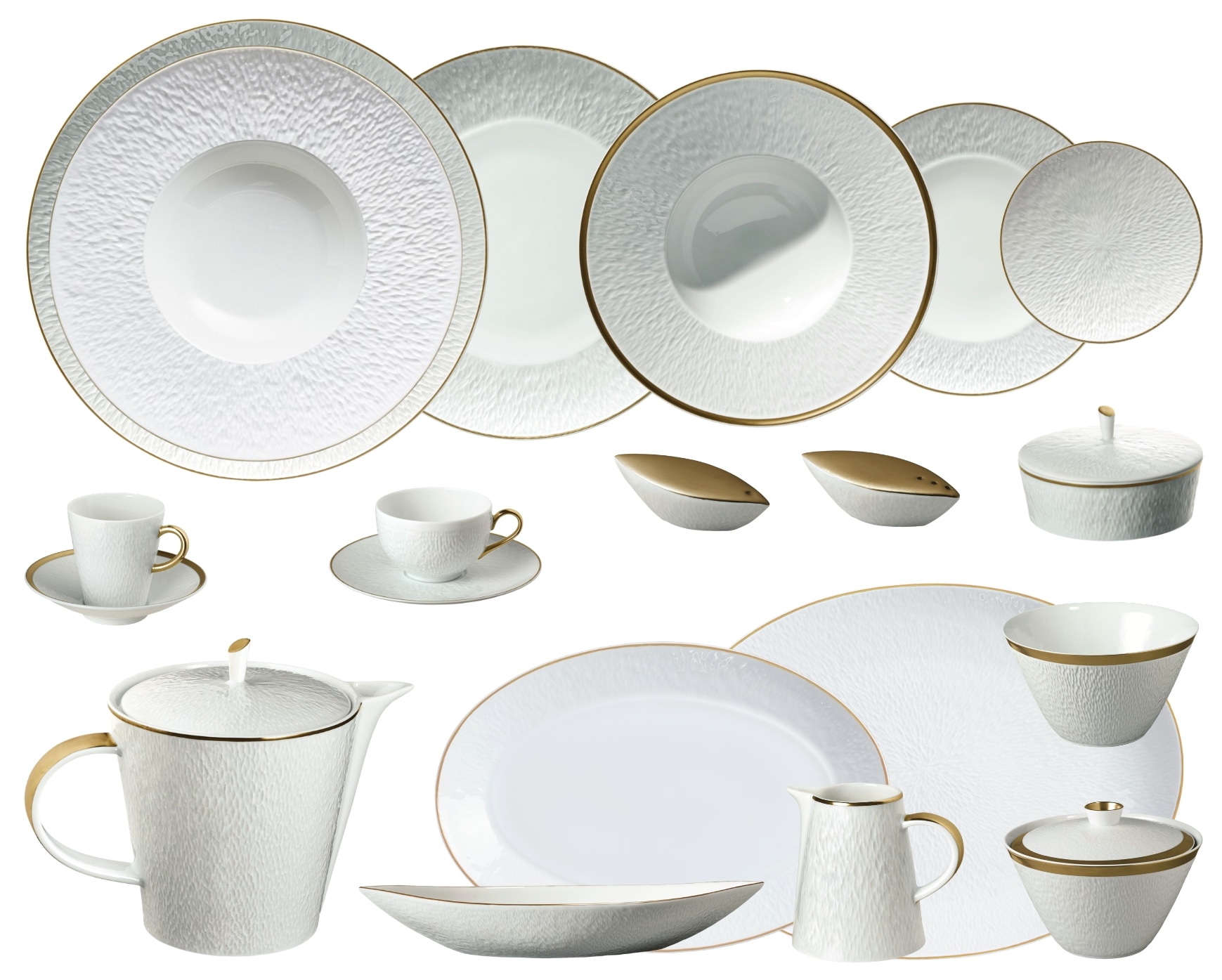 Raynaud, Minéral Gold Rim, Grand dining set for 8 persons