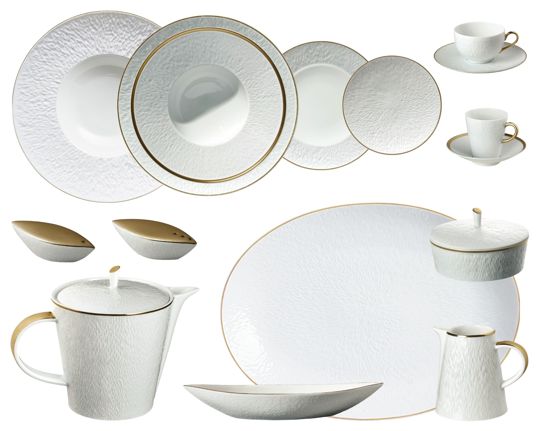 Raynaud, Minéral Gold Rim, Dinner set for 6 persons