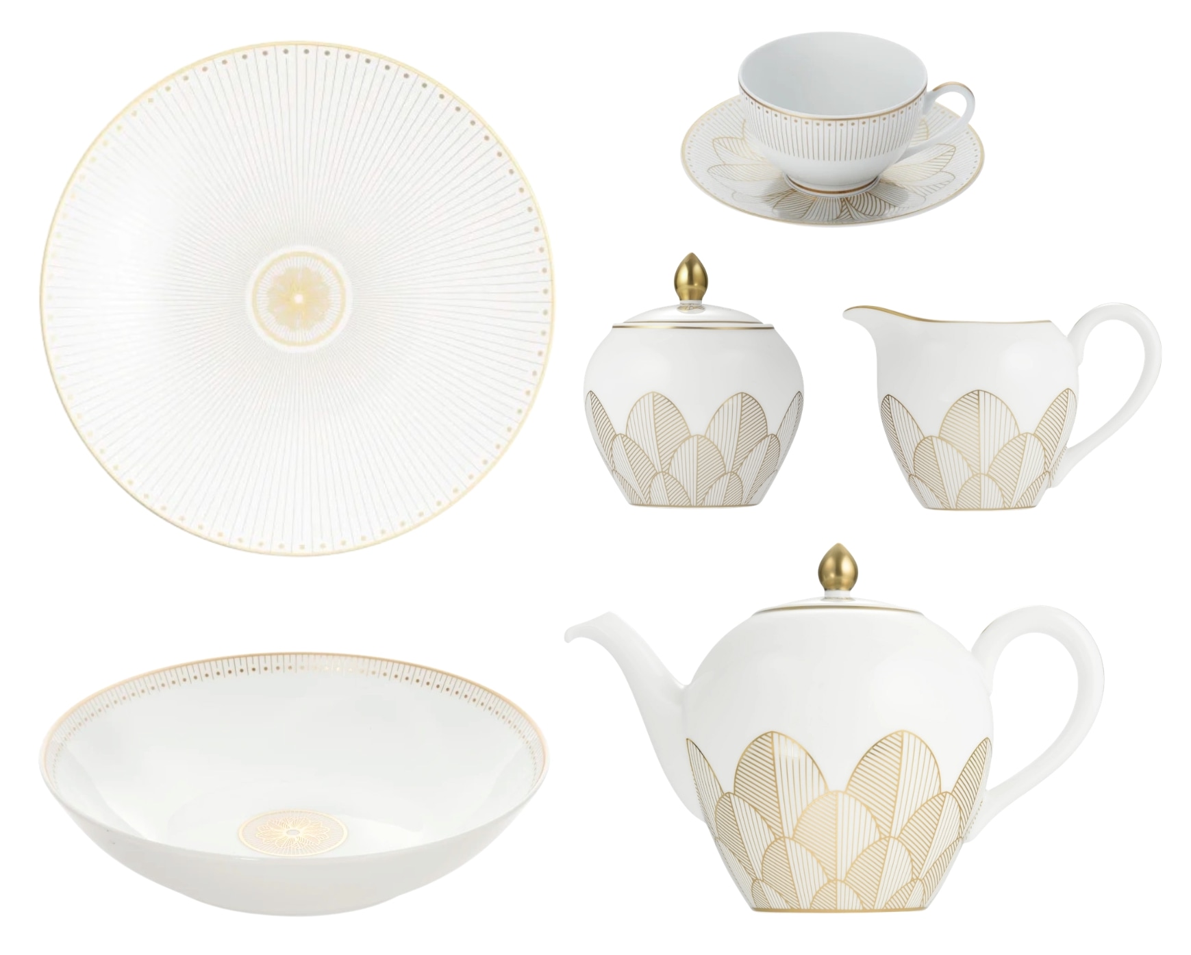 Christofle, Malmaison Impériale Gold, Breakfast set for 6 persons