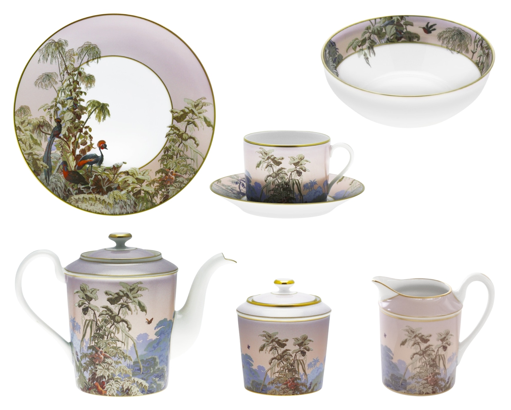 Haviland, Le Brésil, Breakfast set for 6 persons