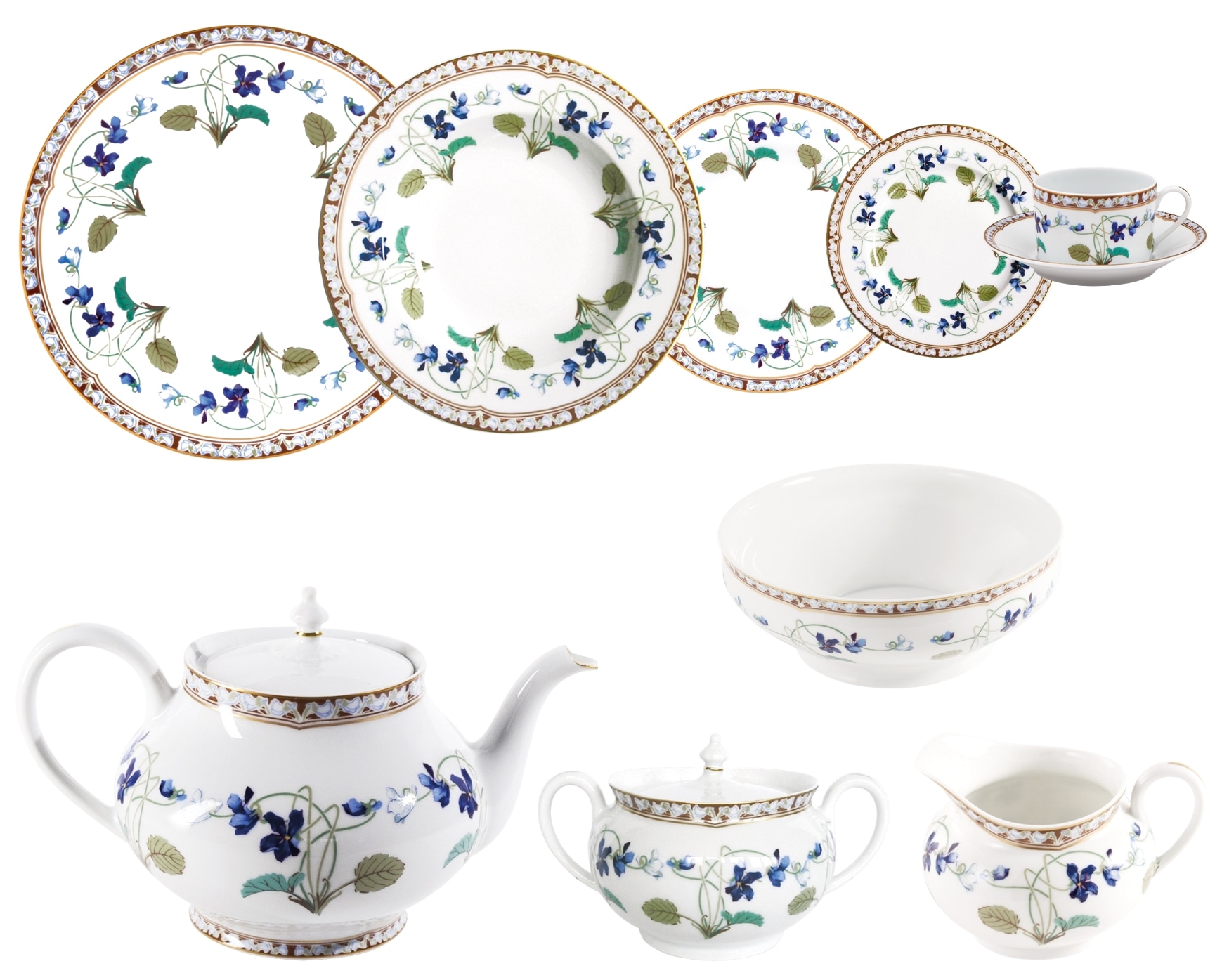 Haviland, Impératrice Eugénie, Essential set for 6 persons