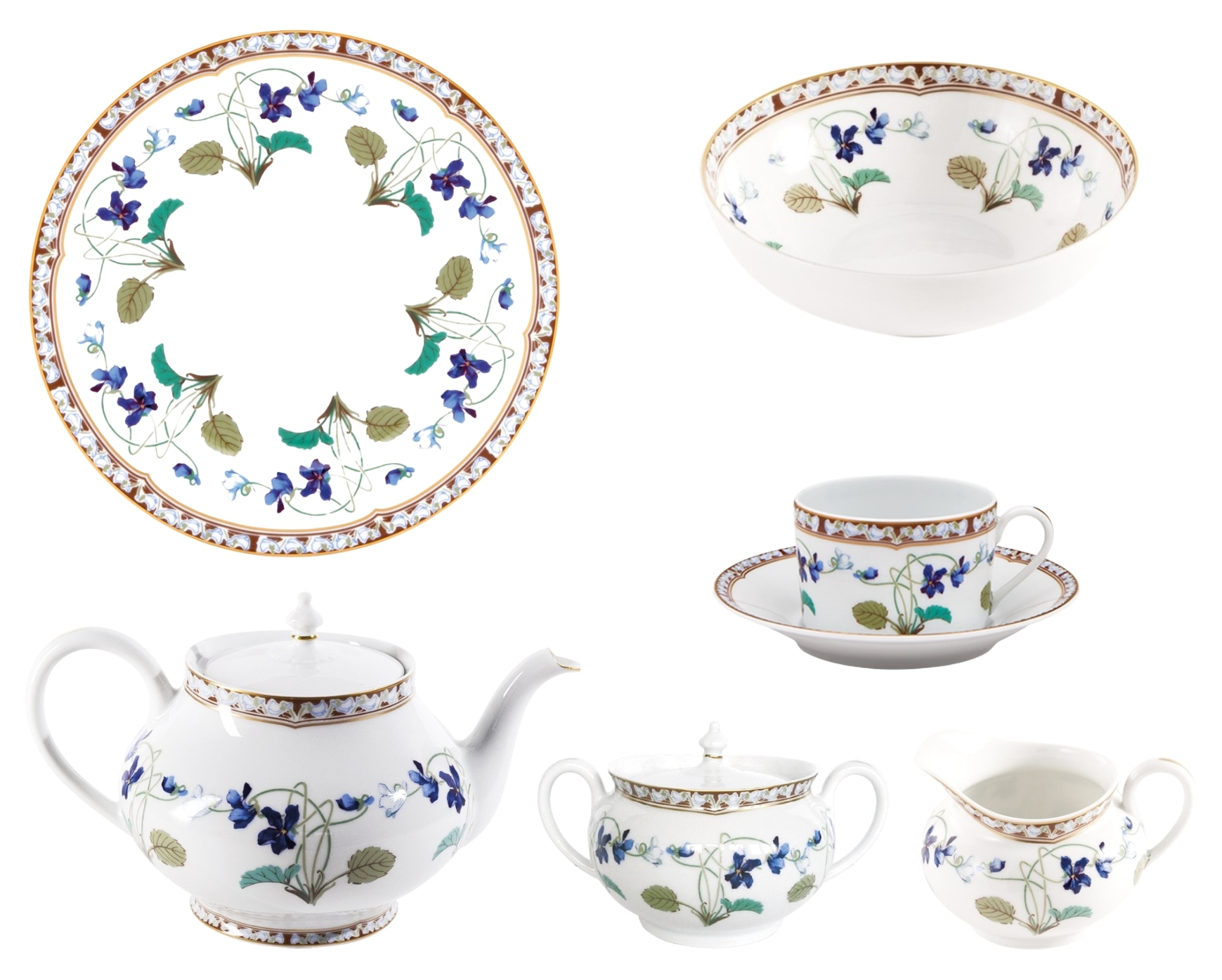 Haviland, Impératrice Eugénie, Breakfast set for 6 persons