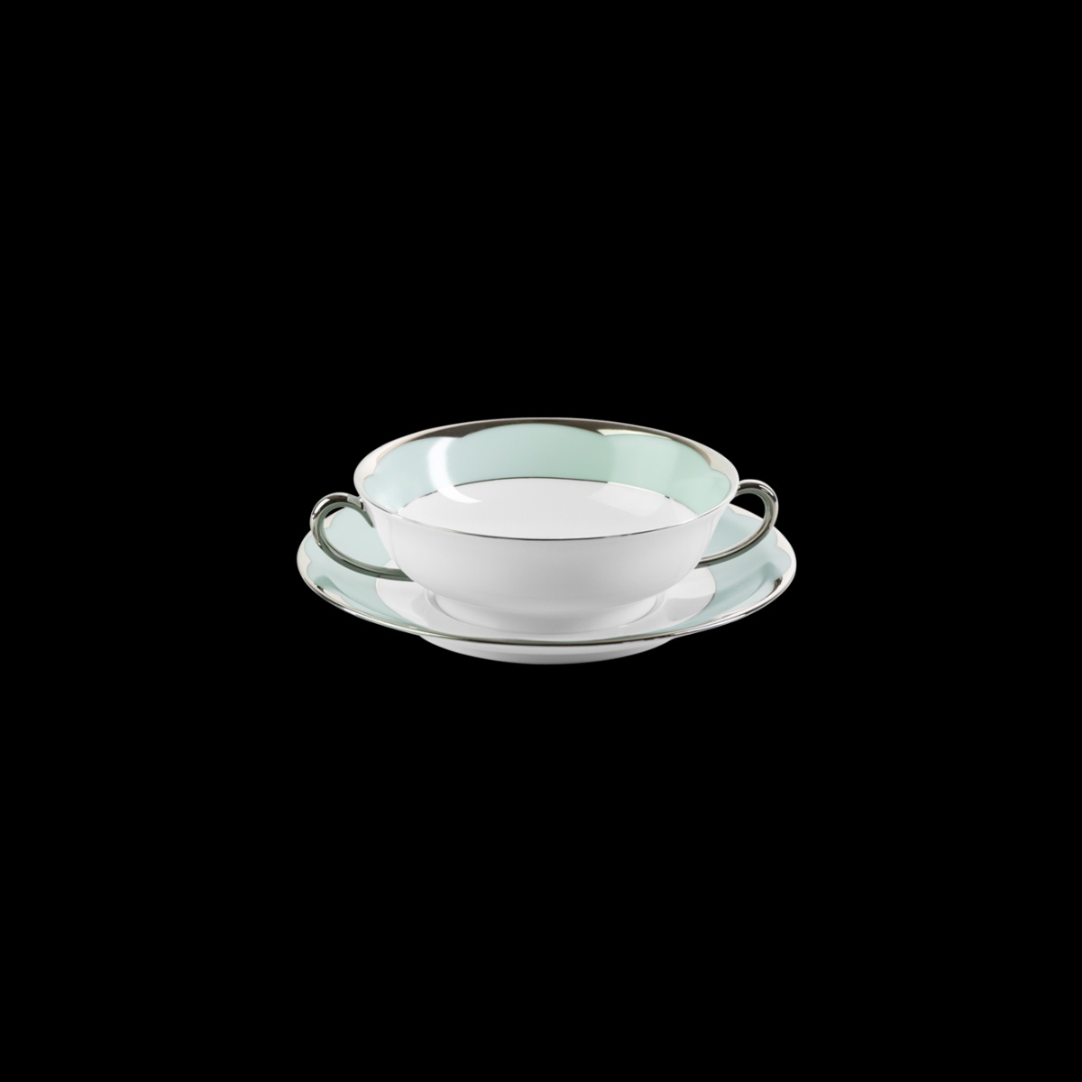 Haviland, Illusion Menthe, Soup cup and saucer