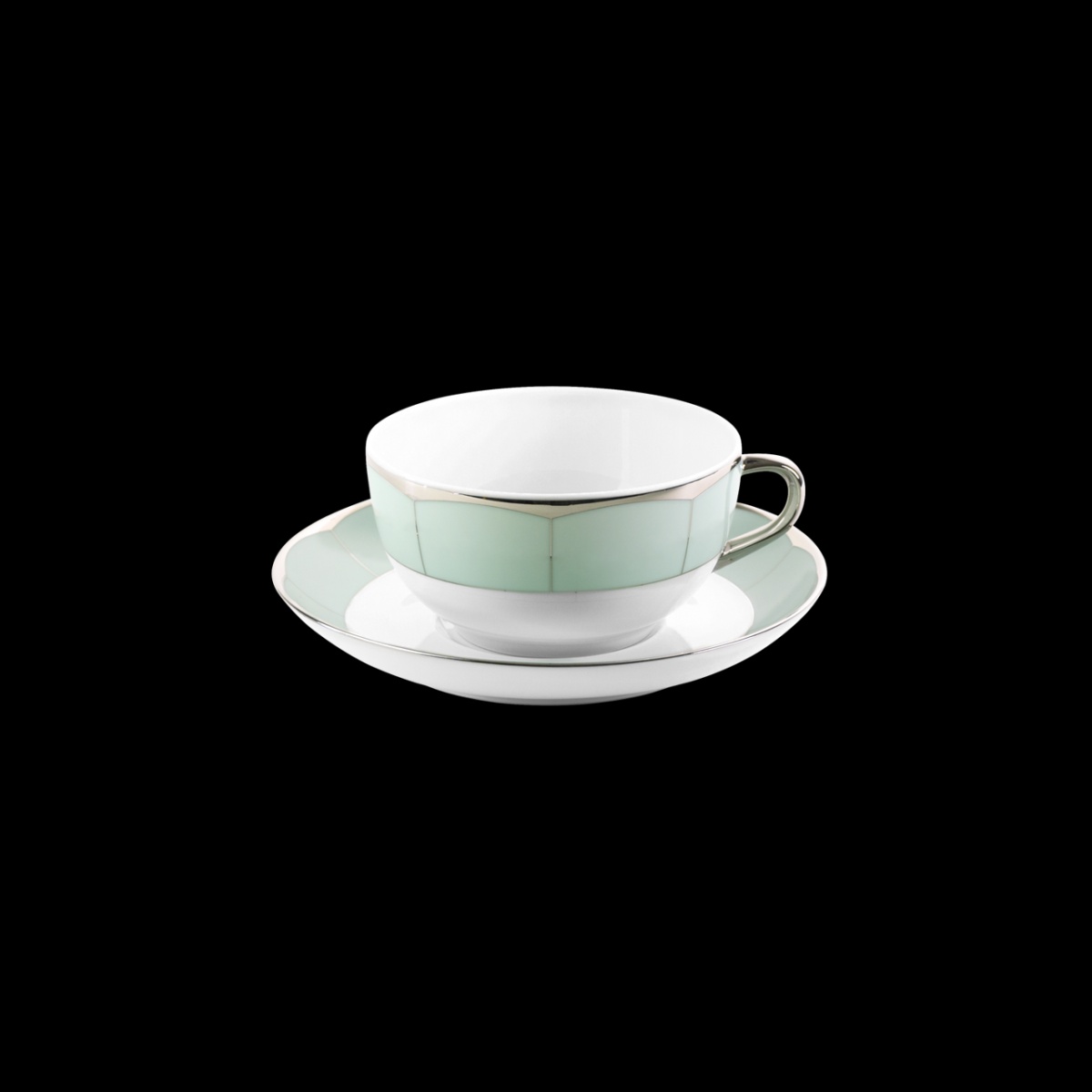 Haviland, Illusion Menthe, Cappuccino cup and saucer