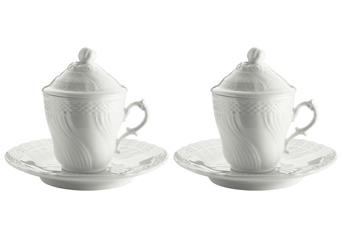 Ginori 1735, Vecchio Ginori, Set of 2 espresso cups and saucers