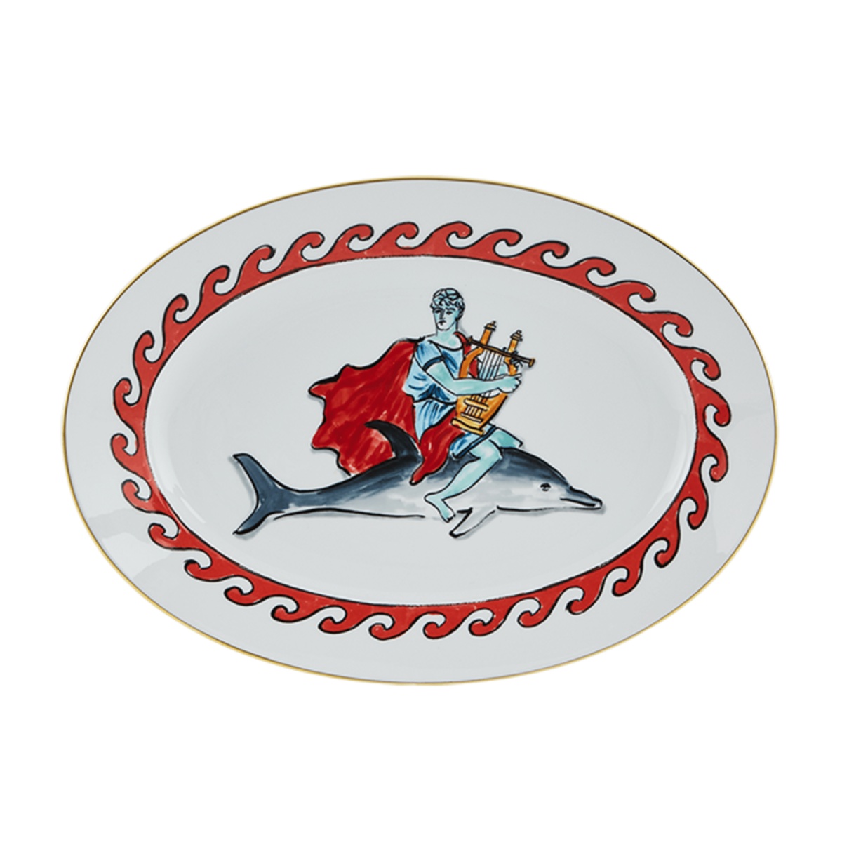 Ginori 1735, Il viaggio di Nettuno, Oval platter Dolphin