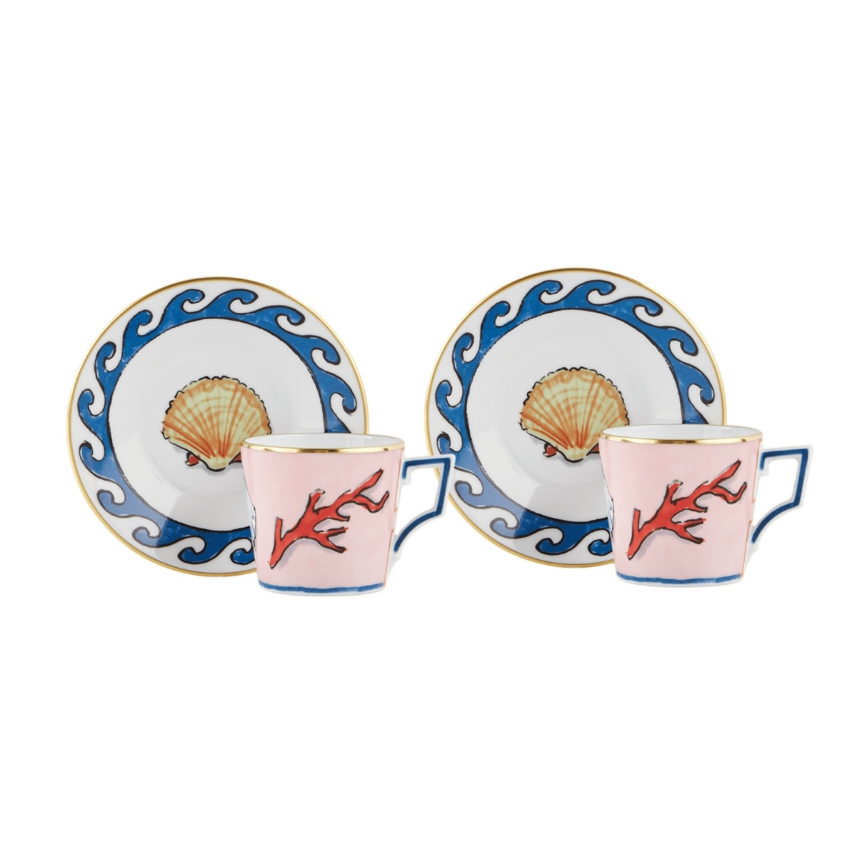 Ginori 1735, Il viaggio di Nettuno, Set of 2 coffee cups and saucers