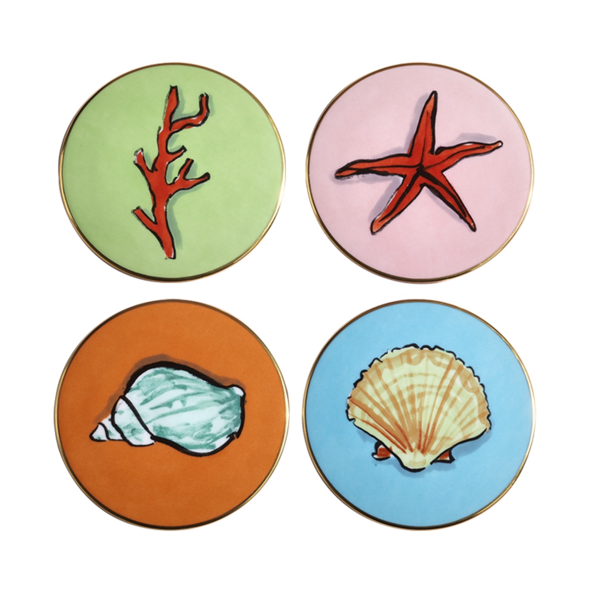 Ginori 1735, Il viaggio di Nettuno, Set of 4 coasters