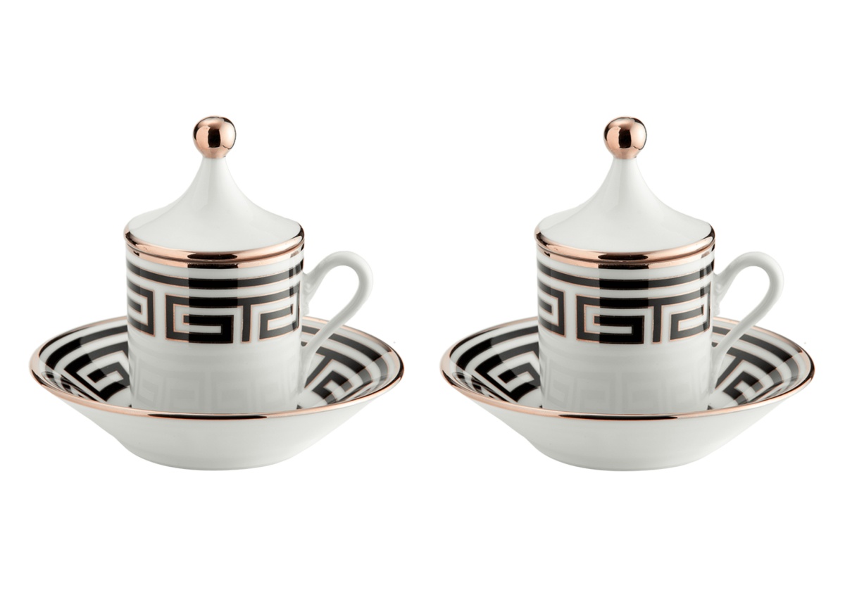 Ginori 1735, Labirinto, Set of 2 espresso cups and saucers