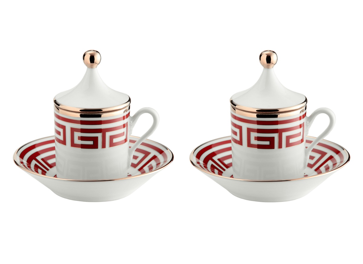Ginori 1735, Labirinto, Set of 2 espresso cups and saucers