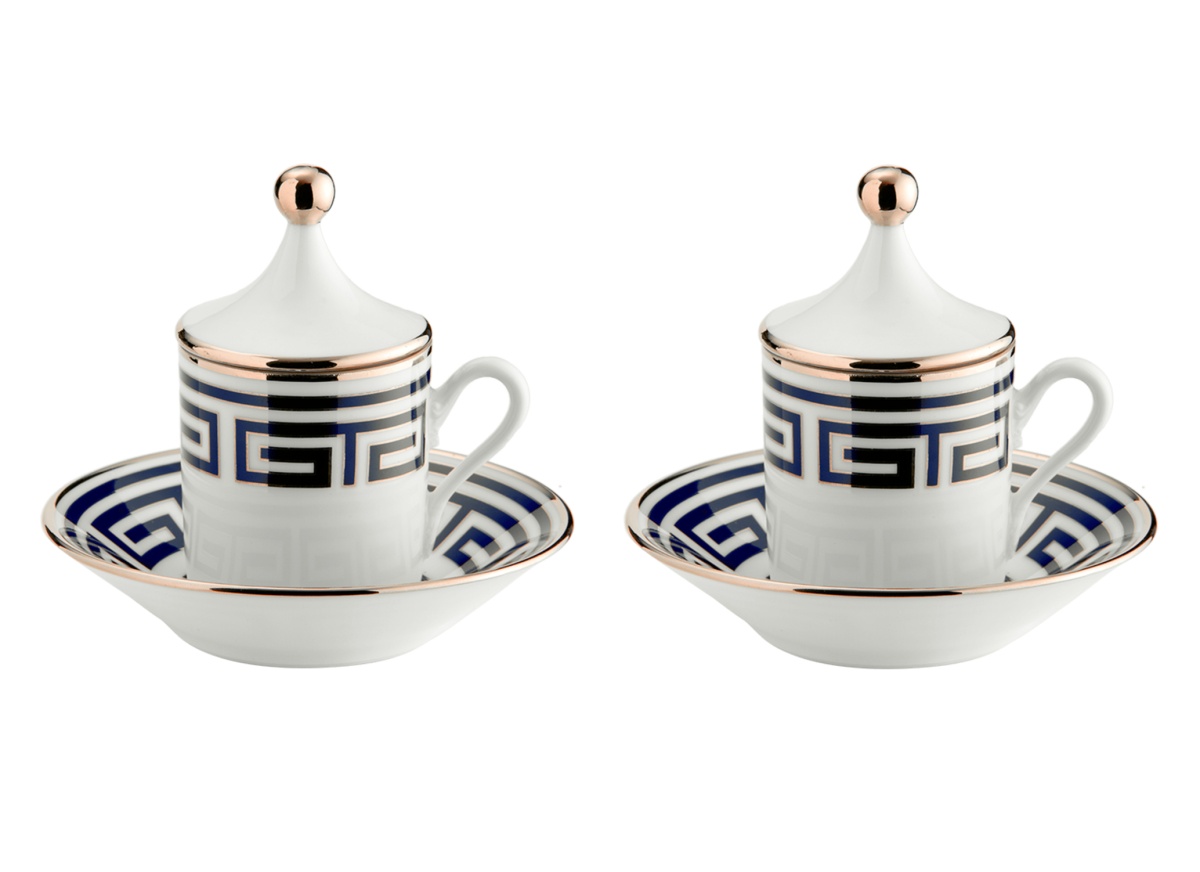 Ginori 1735, Labirinto, Set of 2 espresso cups and saucers