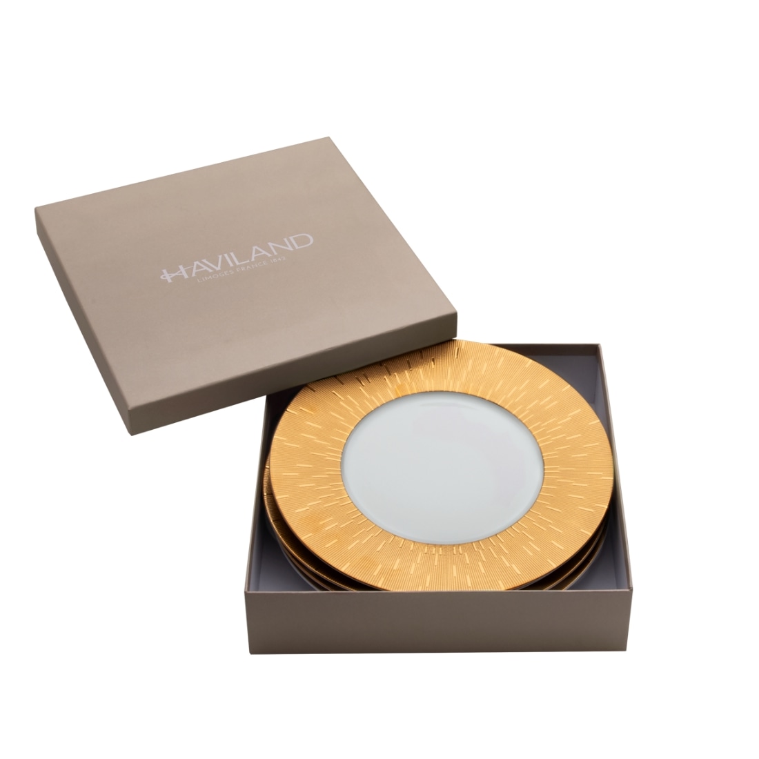 Haviland, Infini gold, Set of 4 dessert plates