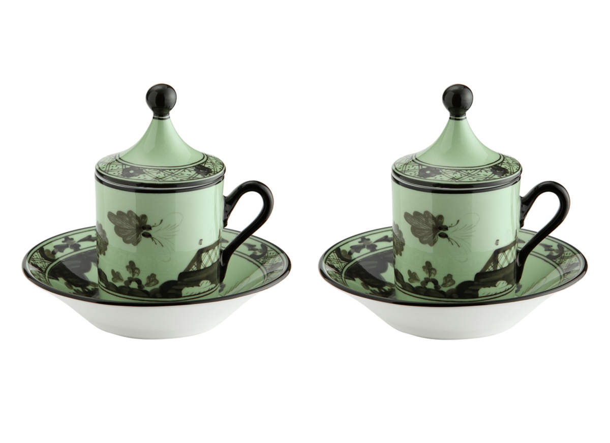 Ginori 1735, Oriente Italiano, Set of 2 espresso cups and saucers