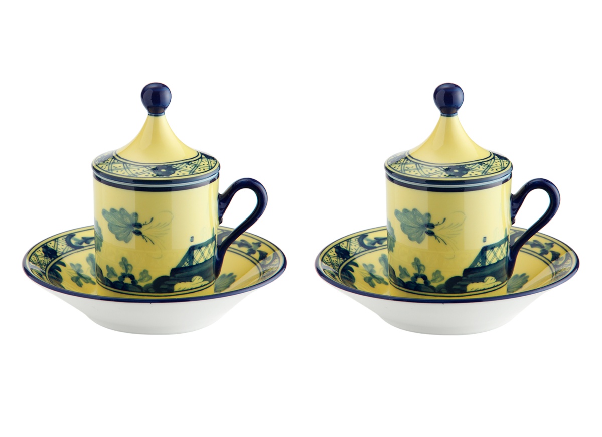 Ginori 1735, Oriente Italiano, Set of 2 espresso cups and saucers