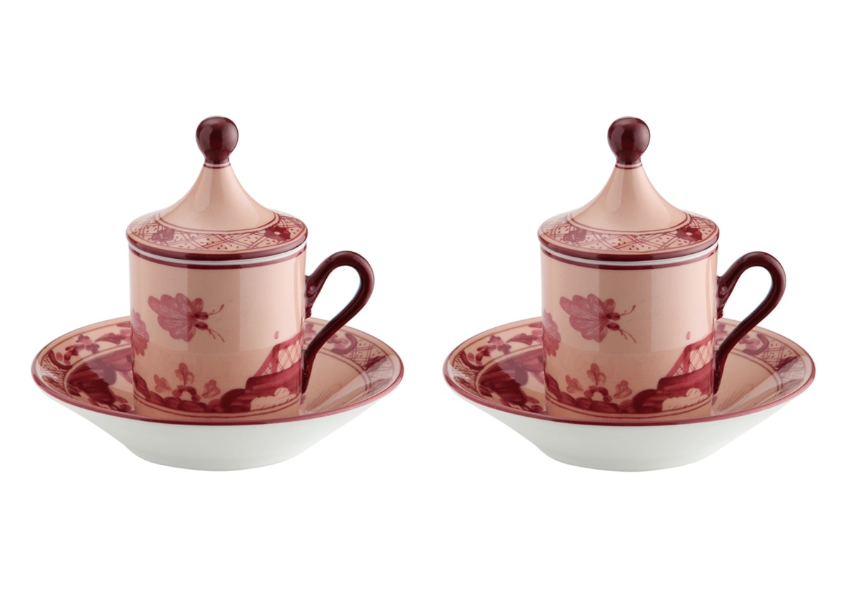 Ginori 1735, Oriente Italiano, Set of 2 espresso cups and saucers
