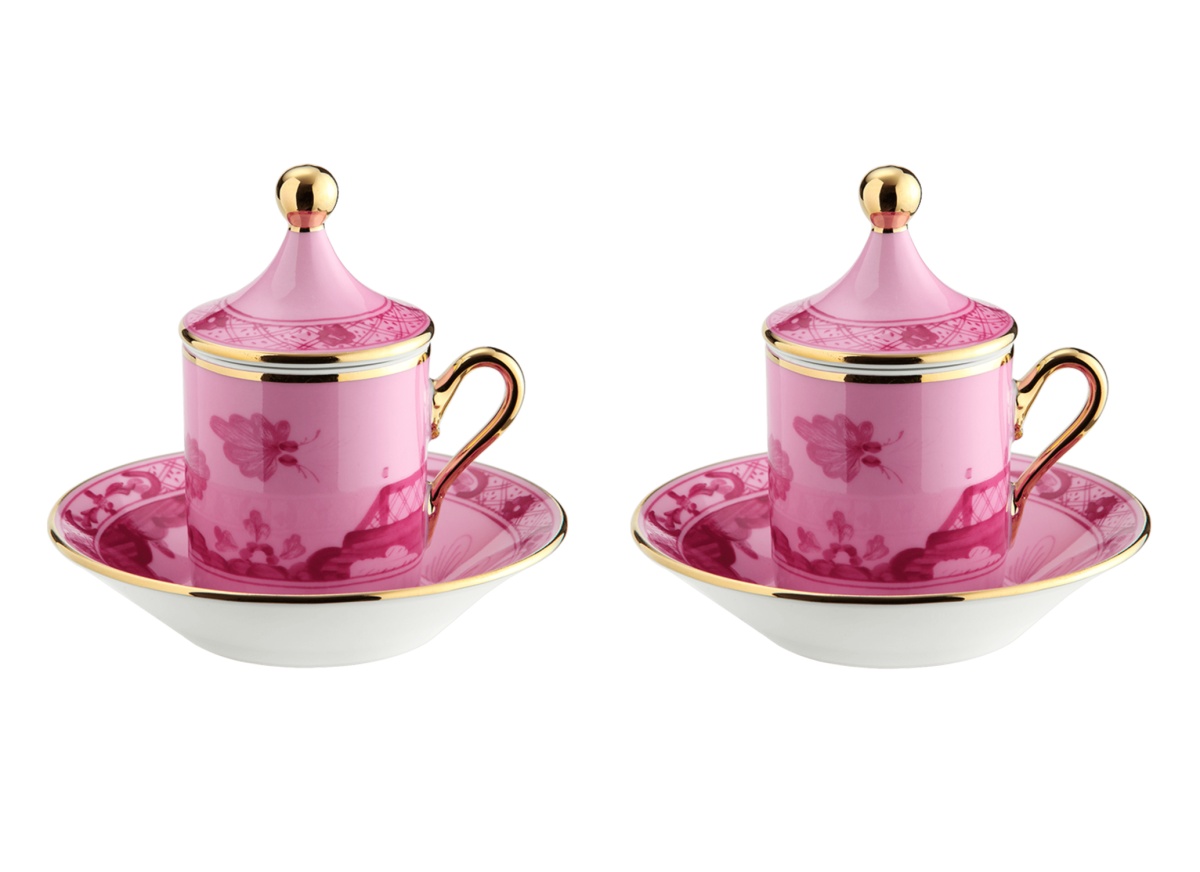 Ginori 1735, Oriente Italiano, Set of 2 espresso cups and saucers