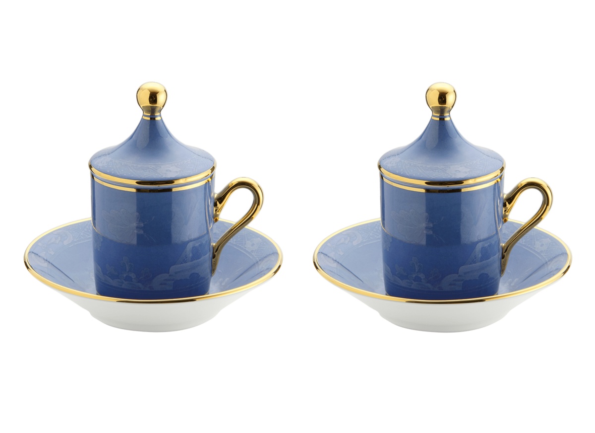 Ginori 1735, Oriente Italiano, Set of 2 espresso cups and saucers