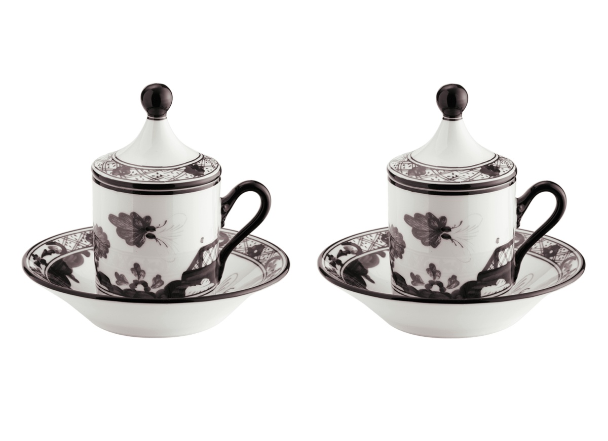 Ginori 1735, Oriente Italiano, Set of 2 espresso cups and saucers