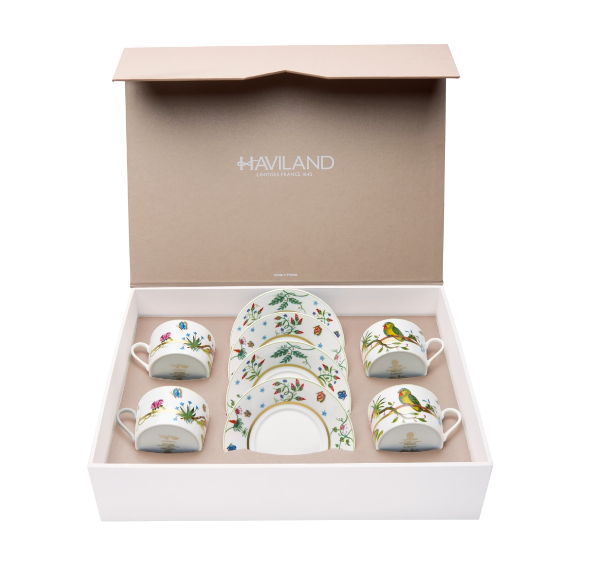 Haviland, Alain Thomas, Set of 4 teacups and saucers