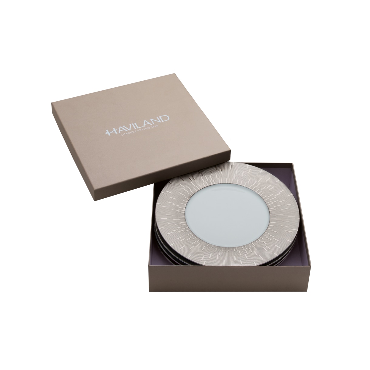 Haviland, Infini platinum, Set of 4 dessert plates