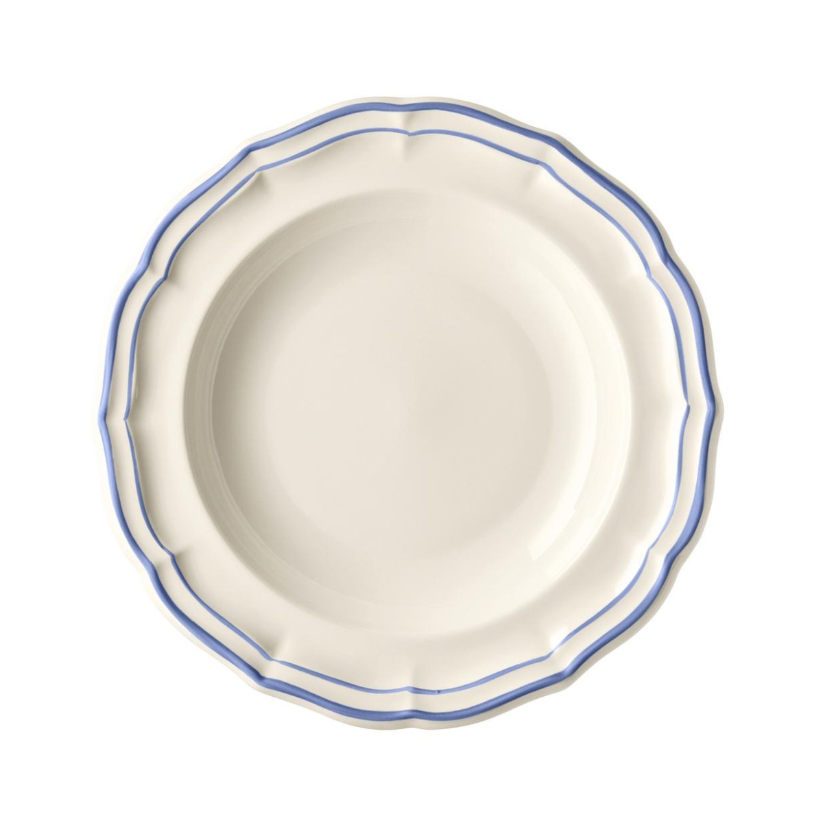 Gien, Filet Bleu, Soup plates, set of 4