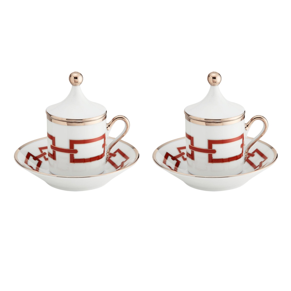 Ginori 1735, Catene, Scarlatto, Espresso cup and saucer, set of 2