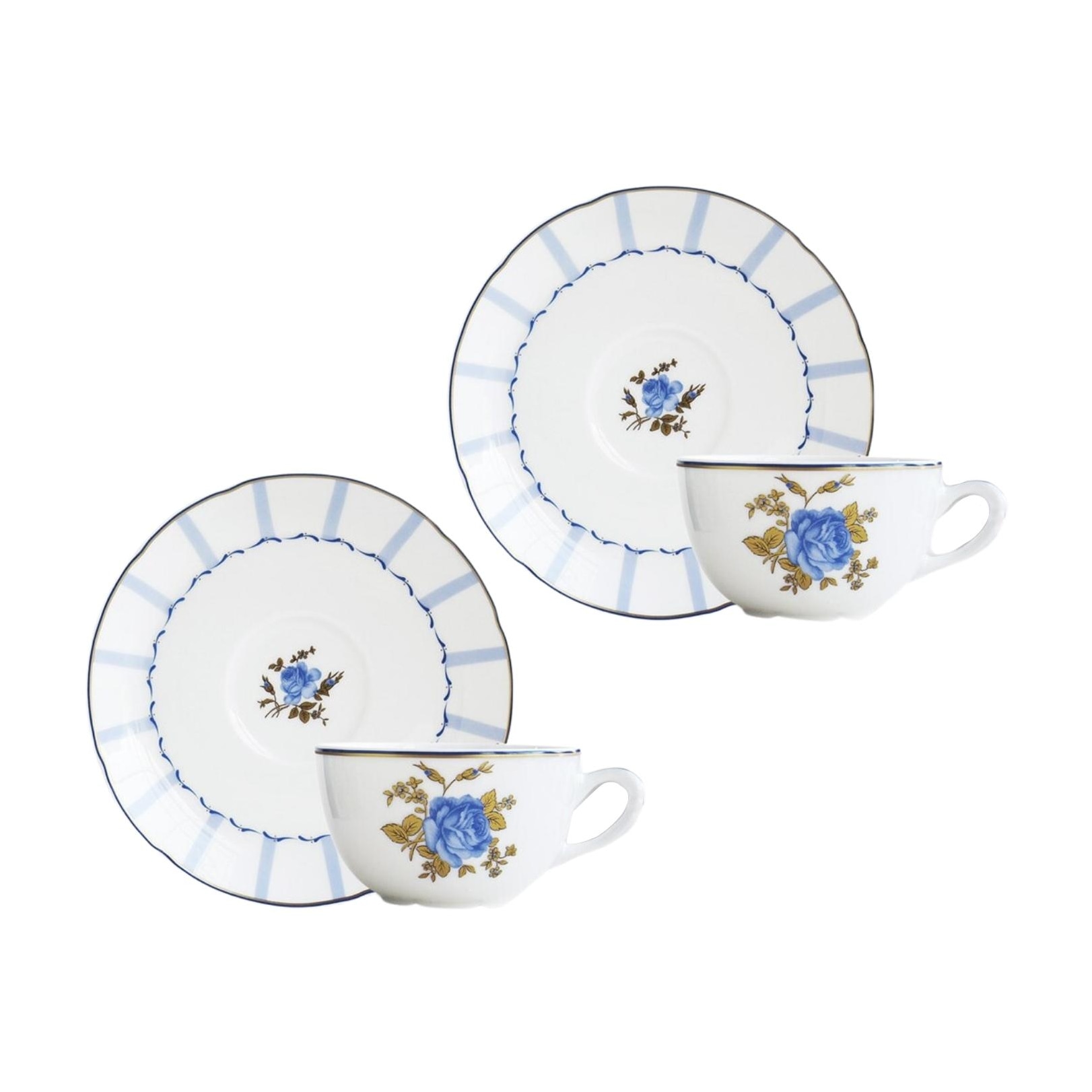 Bernardaud, Brocante, Set of 2 tea cups and saucers