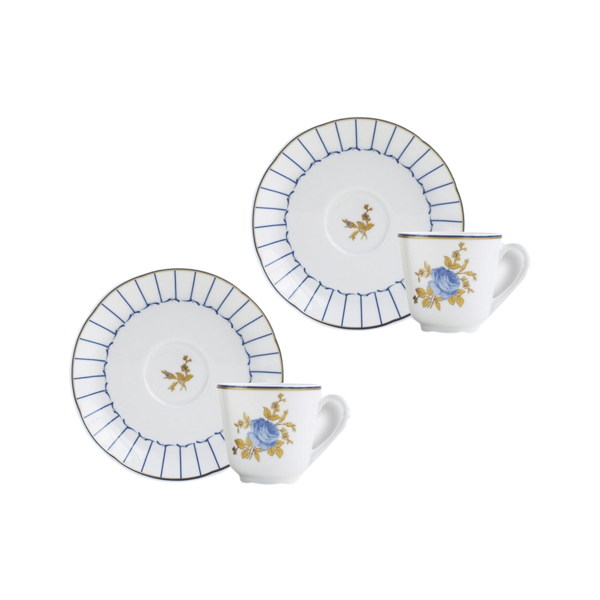 Bernardaud, Brocante, Set of 2 coffee cups and saucers