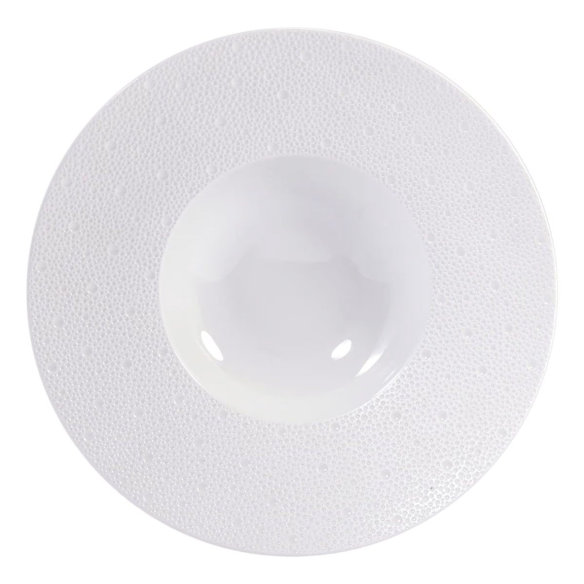 Bernardaud, Ecume White, Rim soup plate (large rim)