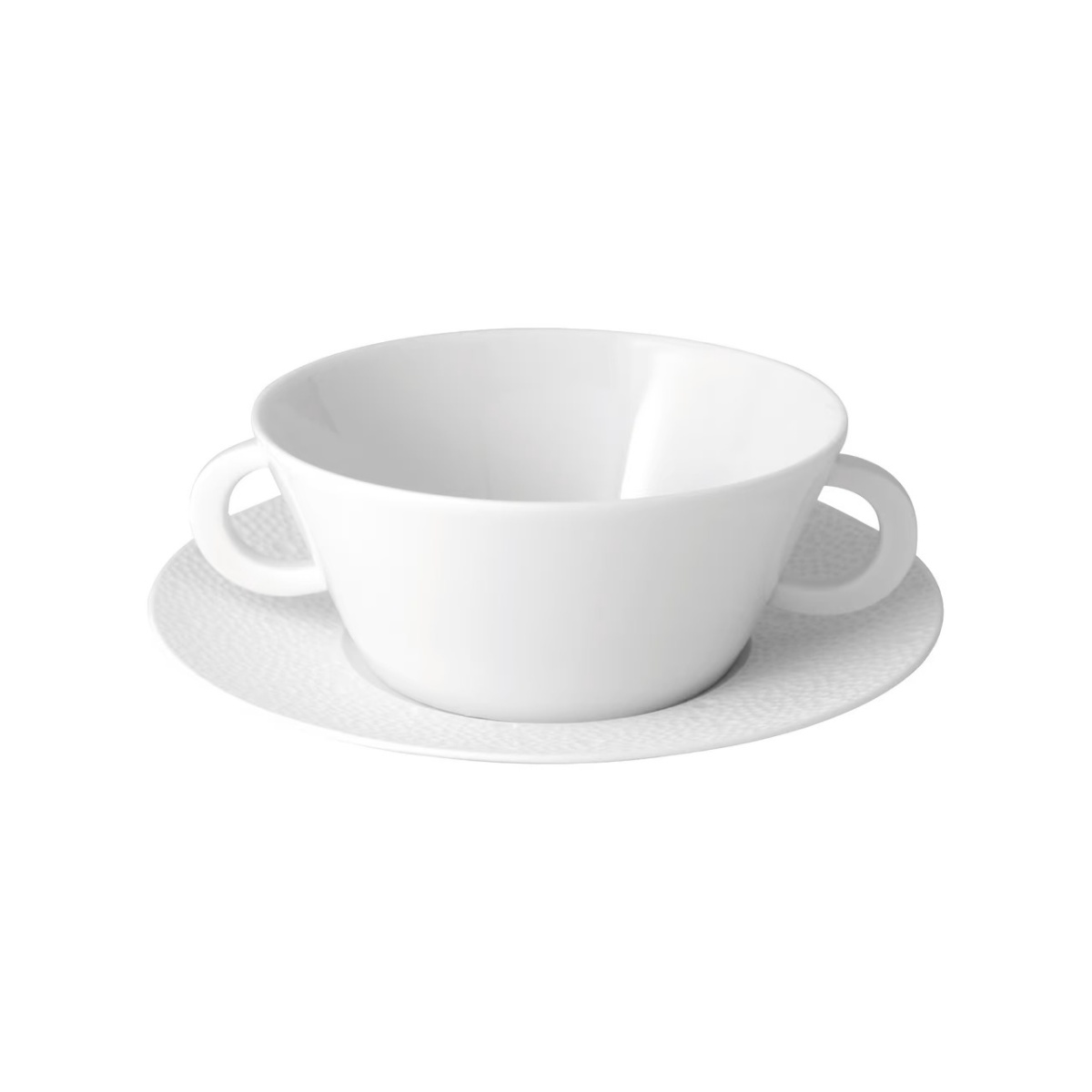 Bernardaud, Ecume White, Bouillon cup & saucer