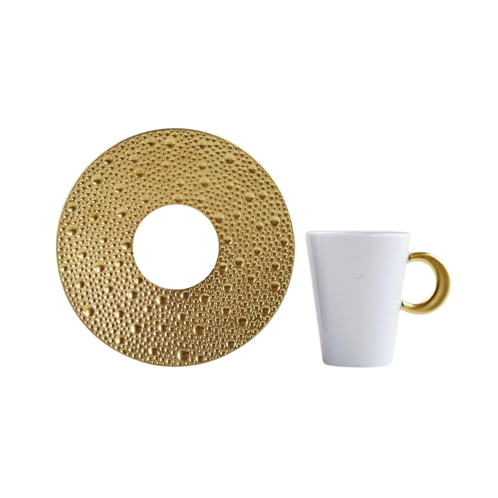 Bernardaud, Ecume Gold, Set of 4 coffee cups & saucers