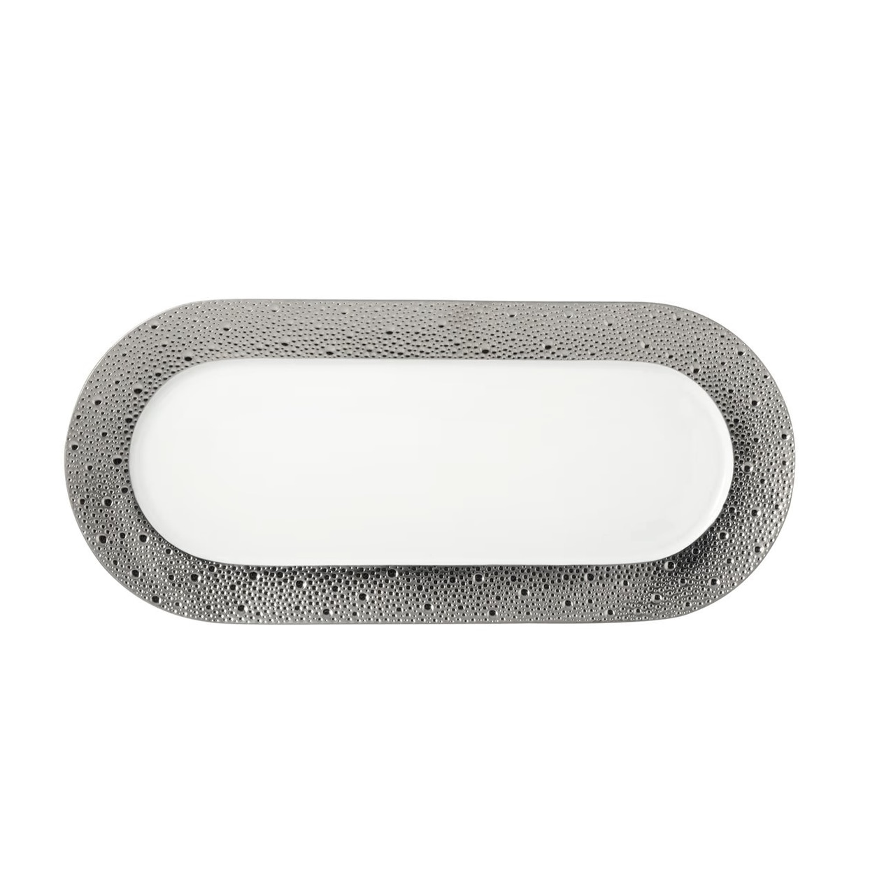 Bernardaud, Ecume Platinum, Rectangular cake platter
