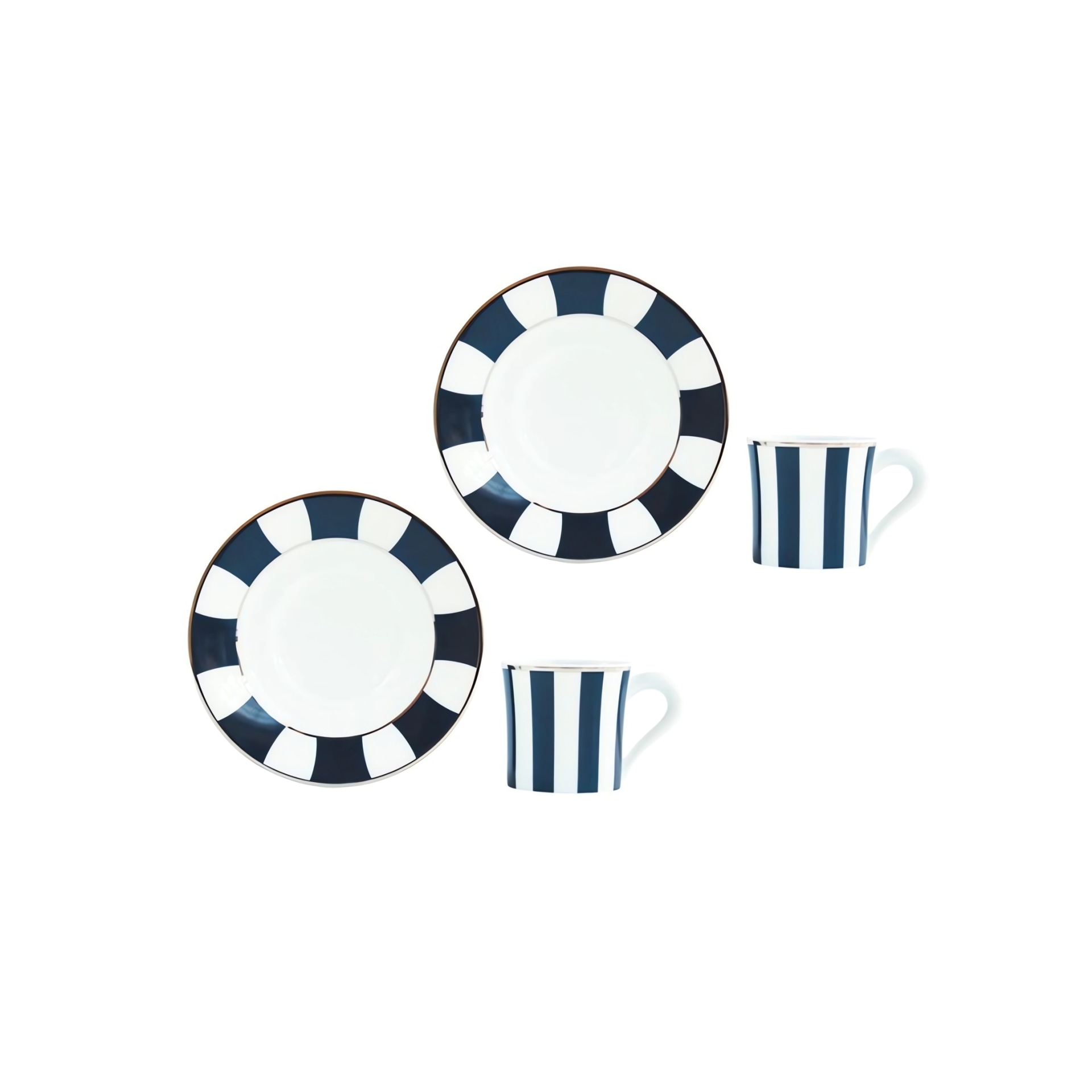 Bernardaud, Galerie Royale Night Blue, Set of 2 coffee cups and saucers