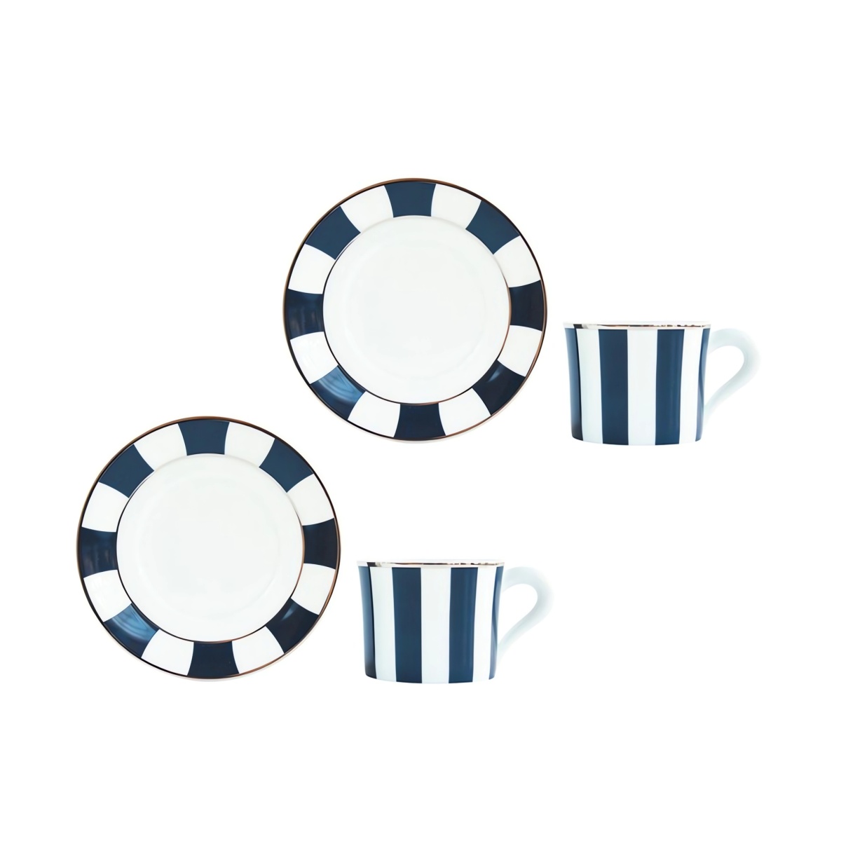 Bernardaud, Galerie Royale Night Blue, Set of 2 tea cups and saucers