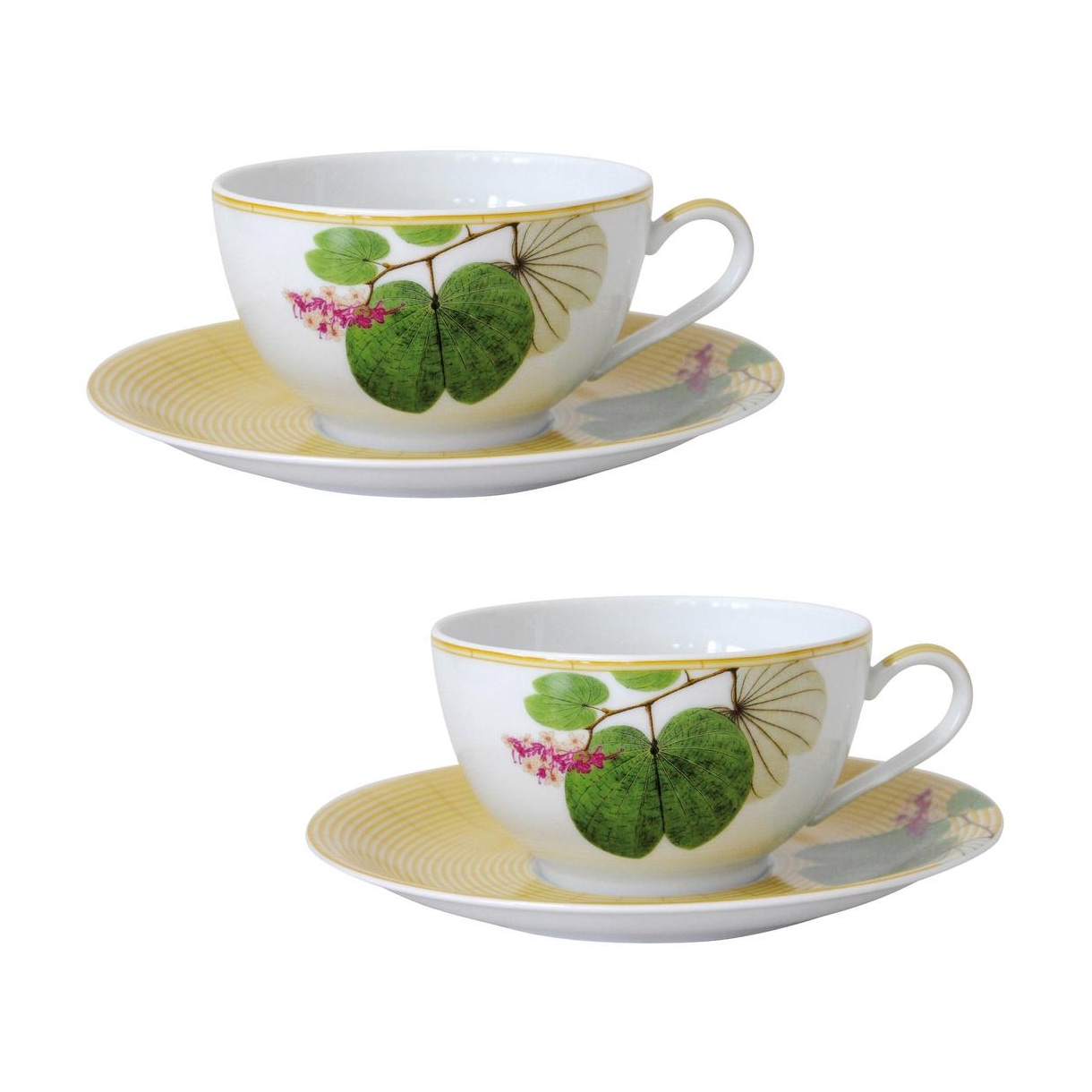 Bernardaud, Jardin Indien, Gift box set of 2 breakfast cups and saucers