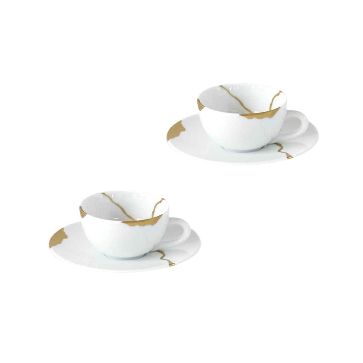 Bernardaud, Kintsugi, Set of 2 coffee cups and saucers