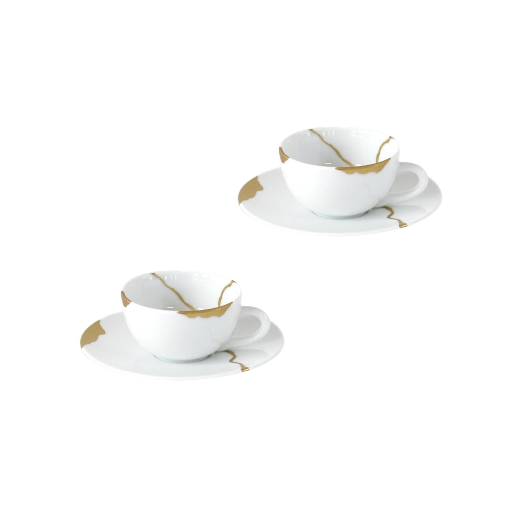 Bernardaud, Kintsugi, Set of 2 coffee cups and saucers