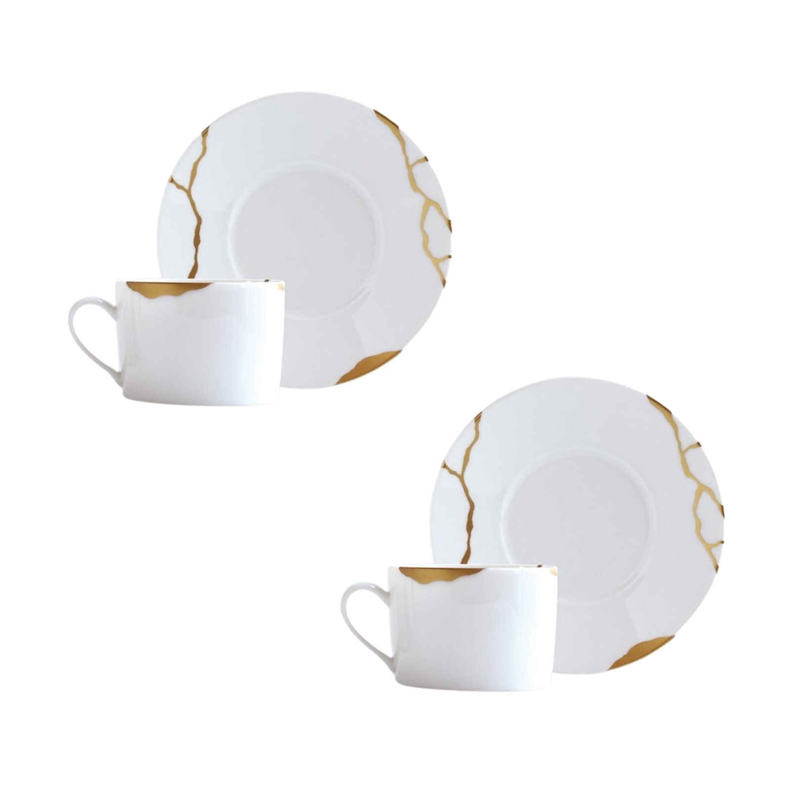 Bernardaud, Kintsugi, Set of 2 tea cups and saucers