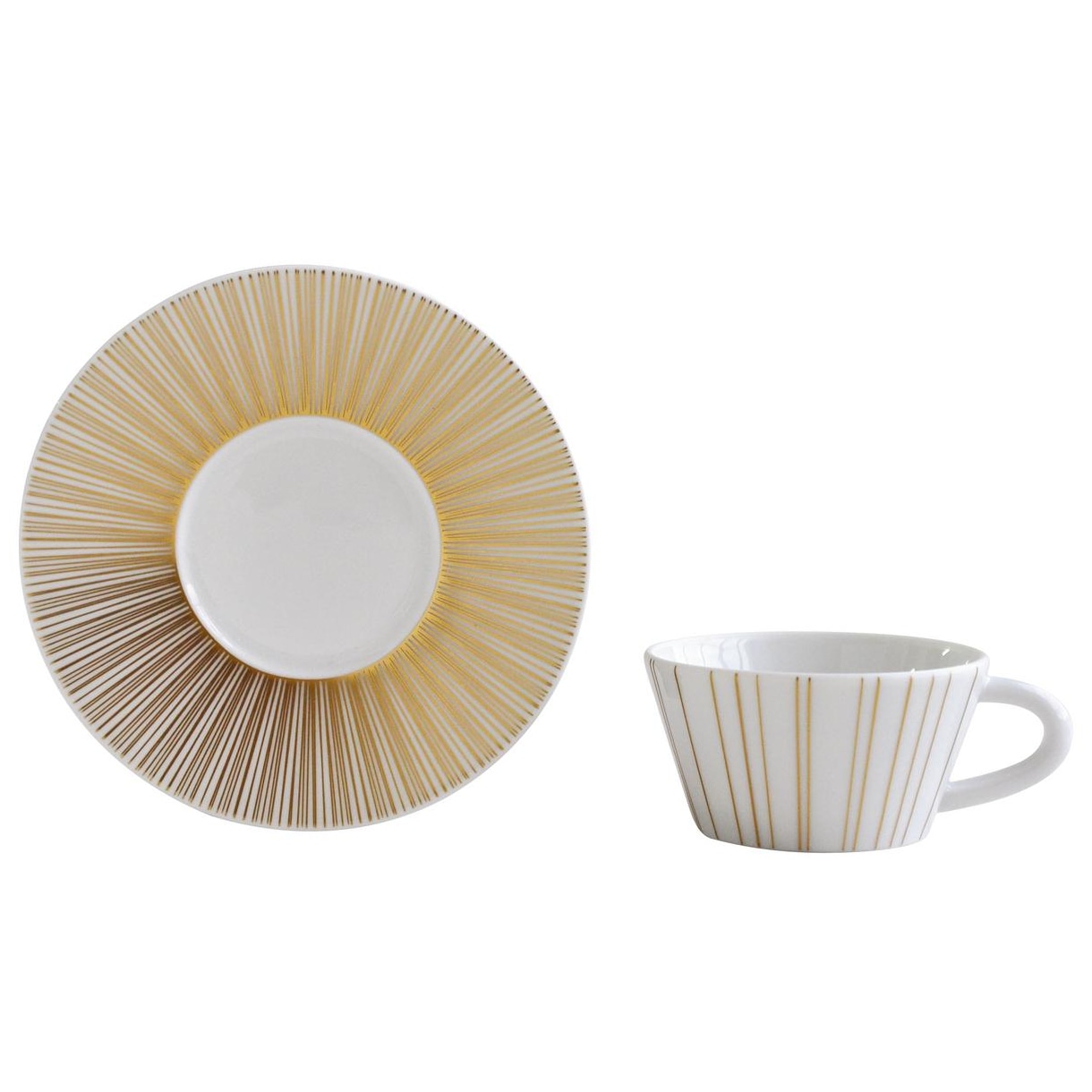 Bernardaud, Sol, Set of 4 coffee cups and saucers