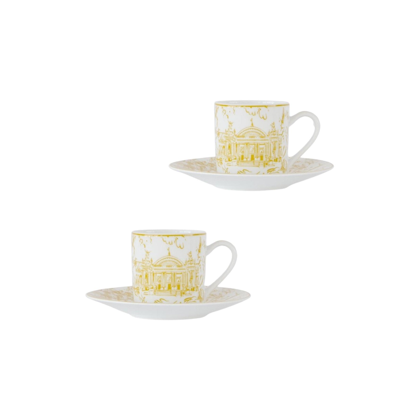 Bernardaud, Tout Paris, Set of 2 coffee cups and saucers
