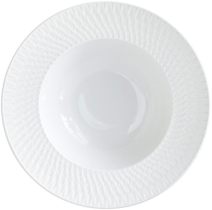 Bernardaud, Twist White, Rim soup plate