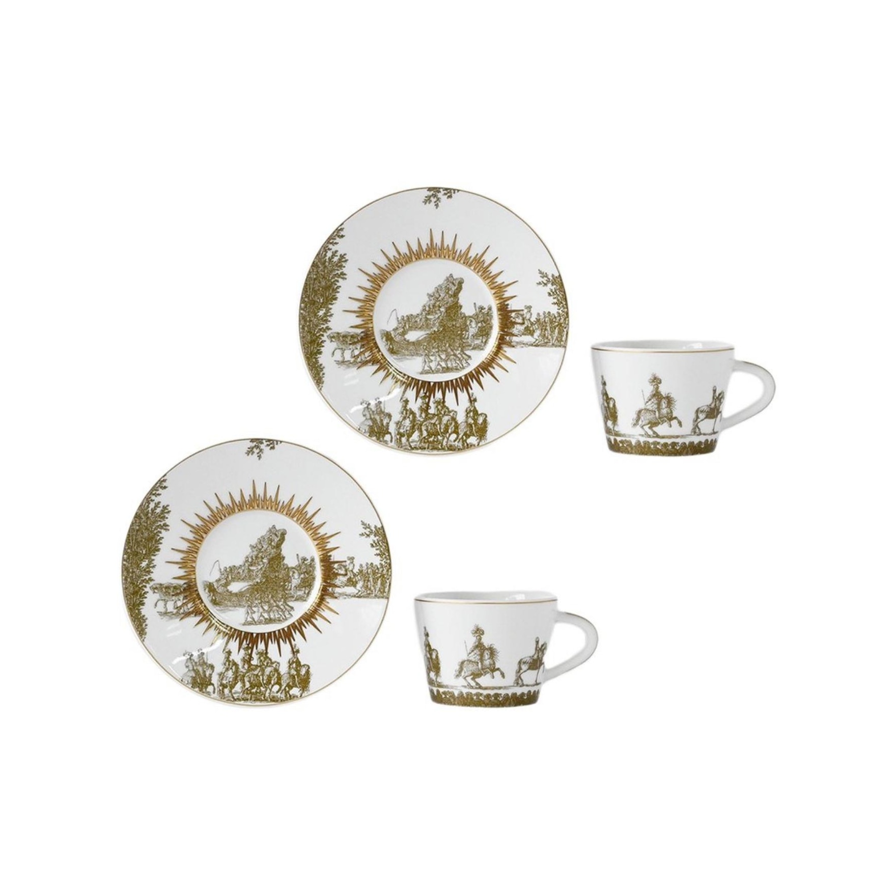 Bernardaud, Versailles Enchanté, Set of 2 coffee cups and saucers