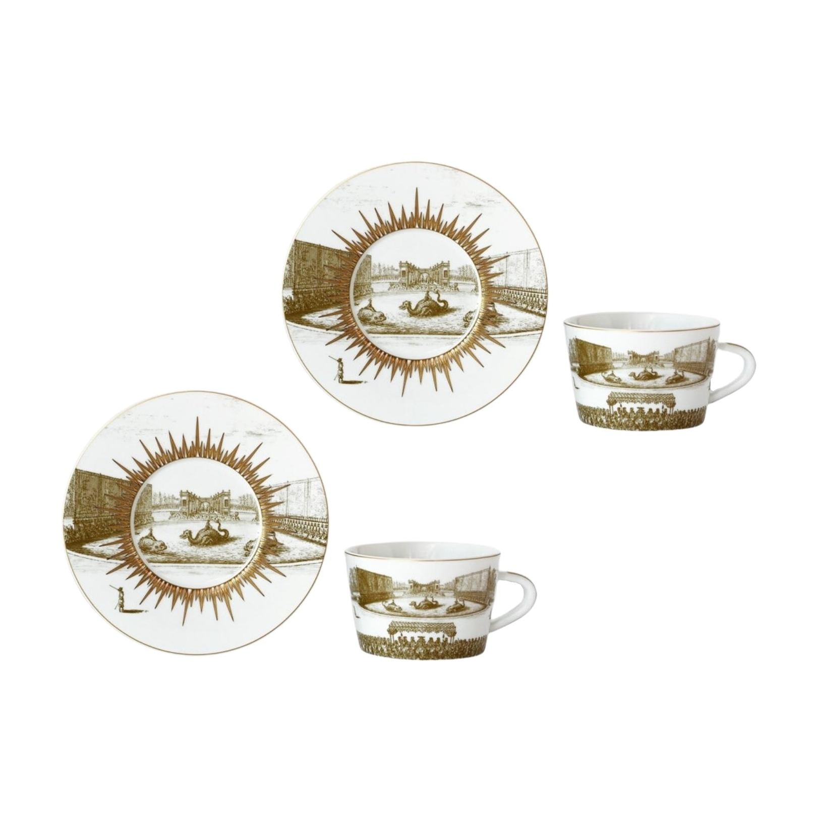 Bernardaud, Versailles Enchanté, Set of 2 tea cups and saucers