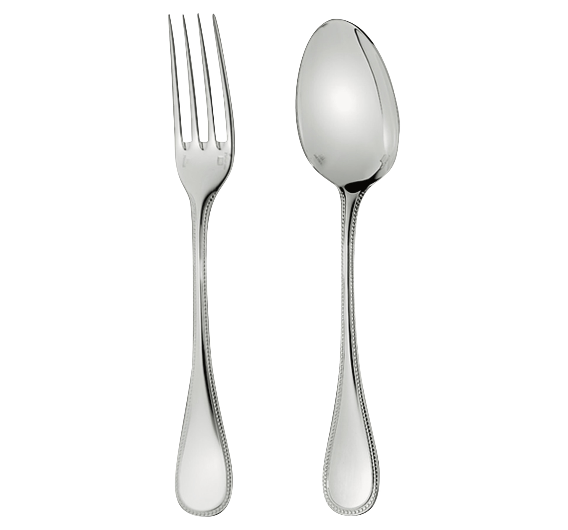 Christofle, Perles cutlery, silver plated, Flatware set for children (2 pieces)