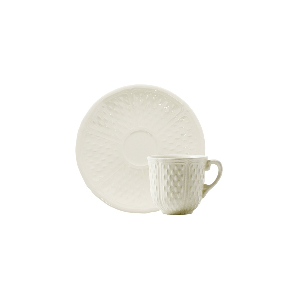 Gien, Pont aux Choux White, Coffee cups and saucers, set of 2