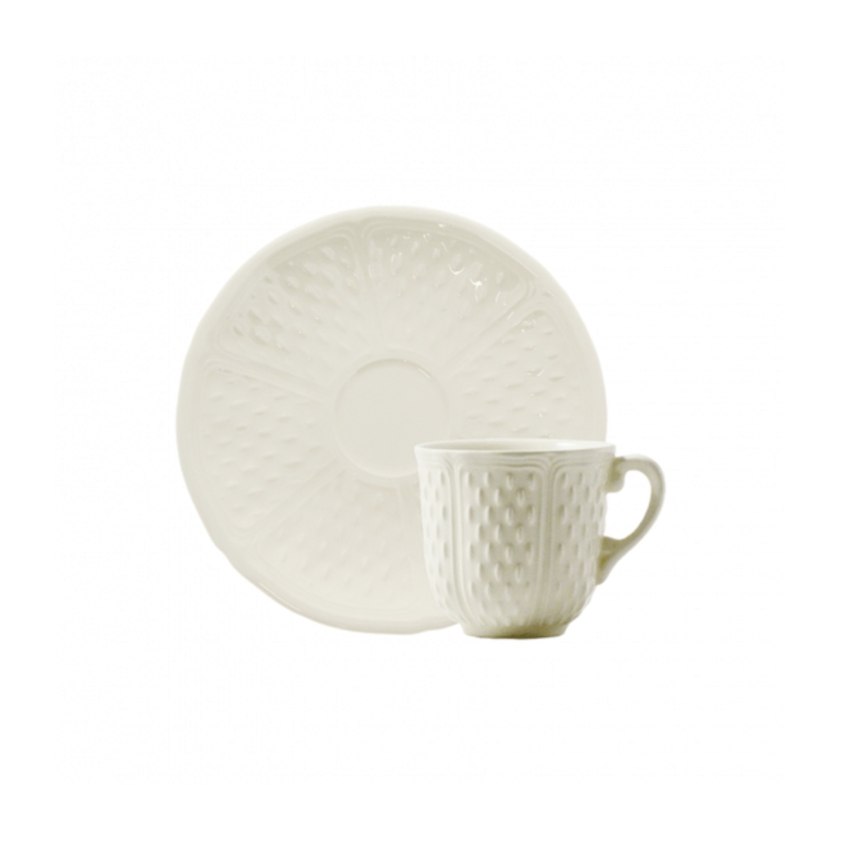 Gien, Pont aux Choux White, US tea cups and saucers, set of 2